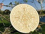 OKDOKEY 30 cm Rad des Jahres – Wicca-Kalender aus Holz, graviertes Brett, Holz-Hexenaltar und Kristallgitter für Wicca, Wandkunst, heidnisch, Heimdekoration und Hexerei-Geschenk