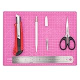 Schneidematte A4 Set ，Cutting Mat Kann beidseitig geschnitten werden,mit Raster,Selbstheilende für professionelle Schnittarb