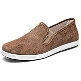 Herren-Bootsschuhe, lässig, weich, zum Reinschlüpfen, leicht, atmungsaktiv, Segeltuch, bequeme Espadrilles-Sneaker, Coffee, 43.5 EU