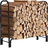 Amagabeli kaminholzregal aussen 1,2m Lange Kaminholzständer Brennholzständer Holzhalter für Brennholz Schwerlast Brennholz Lagerregal Brennholzhalter Metall brennholzregal holzaufbewahrung holzleg