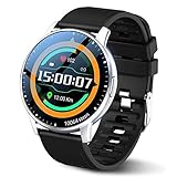 LEMFO Smartwatch Herren 1,3-Zoll-Touchscreen Armbanduhr IP68 wasserdichte Fitnessuhr Sportuhr mit 24 Sportmodi, 54 Zifferblättern, Fitness Uhr mit blutdruckmessung, Schrittzähler für Ios/