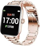 GJPSXTY Armband Kompatibel mit Letsfit EW1, Classic Edelstahl Uhrenarmband für Letsfit EW1 / Letsfit IW1 / Letsfit IW2 Smartwatch Roség