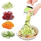 OVOOKER Spiralschneider Gemüse 4 in 1 Gemüsehobel, Hand Spiralschneider Gemüse, Gemüsenudeln Spiralschneider für Karotte, Gurke, Kartoffel, Kürbis, Z