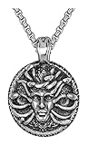Zubehör Nspired von Griechisch Mythologie Schlangenkopf Medusa Münze Halskette Edelstahl Choker Vintage Halsketten Seilkette Einstellbare Kette Geschenk Schmuck for Männer Cosplay Kostüm ( Color : 1 )
