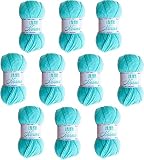 Wollknäuel acryl Wolle Zum Stricken. Strick und Häkelgarn Torrijo NORMA 100g, Weichacrylwolle mit Kammgarngewicht, Häkel- und Doppelstrick-Wollknäuel| 10er Pack, 2045-TURQUOISE