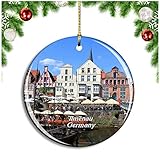 Weekino Ilmenau Deutschland Christbaumkugel Hängender Weihnachtsbaum Anhänger Dekor Travel Souvenir Collection Porzellan 2,85 Z