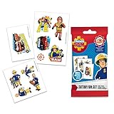 CRAZE Tattoos Fireman Tattoo-Set Klebetattoos für Kinder Feuerwehrmann Sam Kinderschmuck 14196,