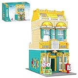 qeryuyh Architektur Buchhandlung Gebäudemodell mit Licht 1283-teiliges Europäisches Street View Modular House Bricks Set für Kinder und Erwachsene kompatibel mit Leg