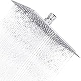 Charmingwater Regendusche 8 Zoll Quadratische 304 Edelstahl ultradünn Einbauduschköpfe Duschkopf Regenbrause Brausekopf mit 121 Anti-Kalk-Dü