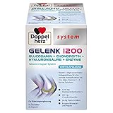 Doppelherz system GELENK 1200 GLUCOSAMIN + CHONDROITIN + HYALURONSÄURE – Mit Vitamin C als Beitrag zur normalen Kollagenbildung für eine normale Knorpelfunktion – 60 Kapseln und 60 Tab