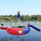 KHXJYC See-Trampolin, 10 Meter aufblasbares Wasser-Trampolin mit Rutschrohr und Tauchkissenbeutel Trampolin-Springplattform Wassertramp