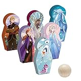 John 41131 Bowlingspiel Anna ELSA Bowling Set Kegelspiel Die Eiskönigin 2 Disney Frozen aus FSC Holz, Mehrfarbig