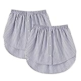 OIKAY 1/2 Pcs Minirock Damen Mini Hemdverlängerungen All-Match Adjustable Layering Fake Top Unterer Saum,Rock Halbe Länge Knopfleiste Hemd Saum Schicht Top Lower Sweep(E Blau,4XL)