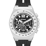 Otumm Athletics Unisex Uhr Chronograph mit Schwarz Silikon Armband MACHST101