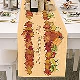 CCCMS Tischläufer Happy Thanksgiving Day Türkei Geben Sie Dank Tischläufer Tischsat for Küche Esszimmer Hochzeit Wohnkultur Geschenk Hauswärme (Size : 16 * 72in)