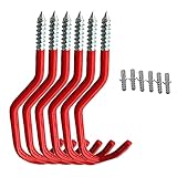 balikha 6er Pack Wandmontierte Fahrradhaken Aufhänger Garage Schaufel Rechen Organizer H