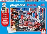 Schmidt Spiele 56380 Playmobil, Feuerwehr, 40 Teile Kinderpuzzle, mit Original Figur, B