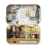 Cuteefun DIY Miniatur Haus Kit in Box zu Bauen, Handgemachtes Mini Theater Bastelset, Kreative Handwerkliche Geschenke für Frauen (Happiness Corner)