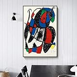 wojinbao DIY Digitale Malerei-Joan Miró Lithographie Leinwand Kunst Poster und Drucke Surrealismus Kunst Leinwand Gemälde an der Wand Kunst Abstraktes Bild für Kinderzimmer(40x50cmKein Rahmen)