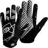 Seibertron Pro 3.0 Elite Ultra-Stick Sports Receiver/Empfänger Handschuhe American Football Gloves Jugend und Erwachsener Black L