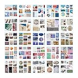 Appoo Ästhetische Scrapbooking-Aufkleber – 100 Stück Vintage Scrapbook-Papier-Aufkleber, kreative DIY-Tagebuch-Planer, Landschafts-Blumen-Abziehbilder für Tagebuch, DIY-Handwerk