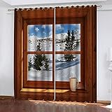 KLily wasserdichte 98% Verdunkelungsvorhänge Geeignet Für 4 cm Stangenvorhänge Waschbar Dekorative Vorhänge Im Schlafzimmer Balkongarten I