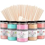 Misskandy, Zuckerwatte Zucker / Charge ( 5*300Gr)= 1,5kg/ Geschmacksrichtungen: Erdbeere, Apfel, Marshmallow, Cola, Himbeere/ zuckerwattemaschine zucker/Premiumqualität + 50 Stäbchen (30 cm)