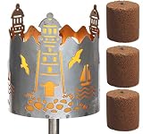 Novaliv Gartenfackel Leuchtturm Feuerschale Metall mit Stiel und 3xB