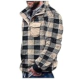 LUNULE Herren Fleecejacke Modisch Fleece Sweatshirt Langarm Regular Fit Basic Plüschjacke für Männer Outdoor Sport Fitness Training Jogging Sweatjacke Herren Herbst Winter Warme Freizeitjack