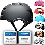 SkullCap® Skaterhelm Erwachsene Schwarz Dark World - Fahrradhelm Damen Herren ab 14 Jahre Größe 55-58 cm - Scoot and Ride Helmet Adult Black - Skater Helm für BMX Inliner Fahrrad Skateb