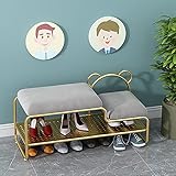 DODOBD Schuhschrank Schuhbank mit Gitterablagen, Schuhregal mit Sitzfläche, 100x32x45cm Schuhablage für Flur Garderobe den Eingangsbereich, platzsparend Leicht zusammenzub