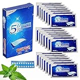 5D Zahnaufhellungs Bleaching Strips 28 Beutel 56pcs White Stripes Bleaching für Weiße Zähne,gegen Gelbe Zähne Rauchflecken Schwarze Zähne Minzgeschmack