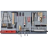 Küpper Lochplatten-Werkzeughalter Lochwand 1200 x 600 mm silber 3 tlg. Euro Lochung inkl. 12 Hak
