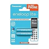 Panasonic Eneloop BK-4LCCE/2DE Lite Ready-to-Use Ni-MH Akku, AAA Micro, 2-er Pack, 550 mAh, 3.000 Ladezyklen hellb