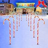 10 Stück Weihnachten LED Zuckerstangen Lichterketten, Rot weiss Außenbeleuchtung, Weihnachtsbeleuchtung LED Gartenleuchte Stangen Zuckerstangenstäbe für Außendekoration Weihnachten Dek