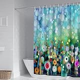 Daesar Badvorhang Anti-Schimmel 165x200 Wasserdicht, Duschvorhang Polyester Waschbar Löwenzahn M