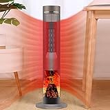 BAIHAO Vertikale elektrische Heizung mit Fernbedienung, Terrassenheizungen für den Garten, Heizung für den Außenbereich mit simulierter Flamme, Temperatureinstellung im dritten Gang