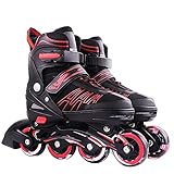 Kinder verstellbare Inline-Skates, sicherer langlebiger Outdoor-Rollschuhen mit voller Lichtbeleuchtung Beleuchtungsräder, Anfänger Skate Fun Speed-Skates für Jungen und Mädchen, Frauen und M