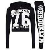 A2Z 4 Kids® Mädchen Top Kinder Designer Brooklyn New York 76 Athletic - Brklyn Hooded Crop Set Black White 11
