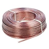 Venton Lautsprecherkabel 2x2,5 mm² HQ Vollkupfer 30m I Lautsprecherleitung aus reinem Kupfer I HiFi-Kabel für Lautsprecher & Surround Systeme I Boxen Kabel transparent - Made in Europ