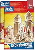 2 x Vokabelheft Spanisch A5 mit 2 Spalten by Häfft | liniert 64 Seiten | mit Sprüchen, Infos zu Kultur und Umgangssprache, Grammatik, Lernkontrollsy