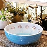 DWSS® waschbecken Orchideenofen Retro-Stil Mediterrane Keramik Waschtisch Arbeitsplatte Waschbeck
