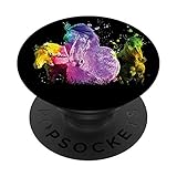 3 Pferde bunte Aquarellmalerei niedliche Pferdeliebhaber PopSockets mit austauschbarem PopGrip