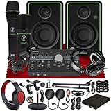 Mackie Audio Interface Studio Bundle & Software – Big Knob Monitor Controller, CR3-X Monitor, MC-100 Kopfhörer, EM-91C Kondensatormikrofon & EM-89D dynamisches Mikrofon + Deluxe Studio Zubehö