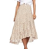 Damen Elegant Flowy Maxi Rock Hohe Taille Retro Abendröcke Doppelte Schicht Langer Rock Röcke Frühling Sommer Elastische Hohe Taille Lange Mesh Rock