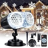 MIU COLOR LED Projektor Lampe Weihnachten Schneefall Projektor Licht Halloween Weihnachtsbeleuchtung mit Fernbedienung IP65 Wasserdichte Schneeflocke Projektionslampe für Außen Innen Deko Kinder Baby