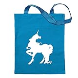 Kiwistar Einhorn Tragetasche Baumwolltasche Stoffbeutel Umhängetasche Langer Henk