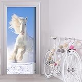 Türtapete selbstklebend TürPoster - WEISSES PFERD - Fototapete Türfolie Poster Tap