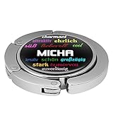 Taschenhalter Positive Eigenschaften Personalisiert mit Namen Micha printplanet C
