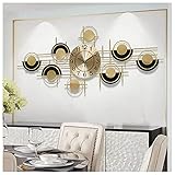 CJW-LC Sunburst Wanduhren, Große Unregelmäßige Leise Nicht Tickende Quarz Dekoruhr Kreativität 3D Kunstmetall Wanduhren Für Küche, Wohnzimmer Und Schlafzimmer,110X50CM